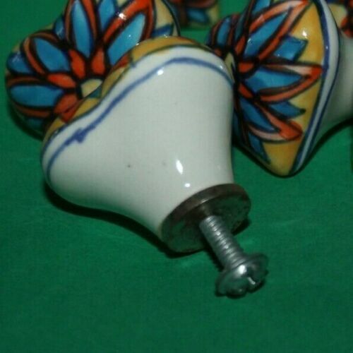 Fair Trade Hand Painted Ceramic Door / Drawer Knob
